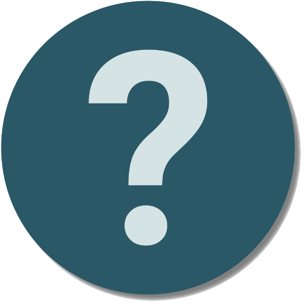 Light blue question mark icon inside a dark teal circular badge, representing support, FAQs, or inquiry assistance for nursing review courses.