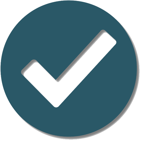 White checkmark icon inside a dark teal circular badge, representing a completed study plan or verified task.
